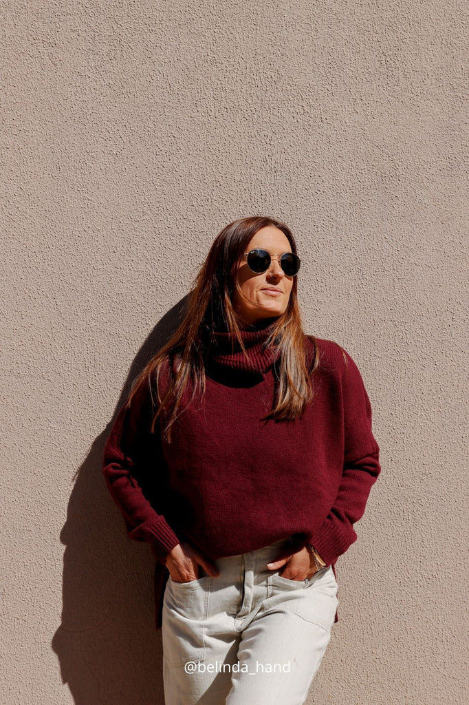 Merino Berry Andie Roll Neck