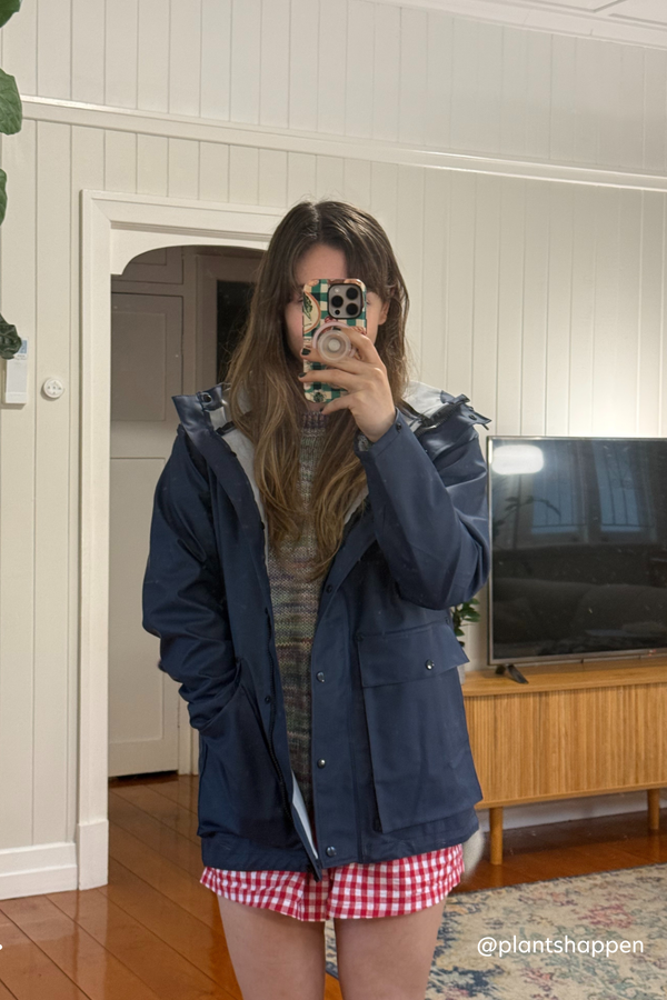 Bright Navy Raincoat