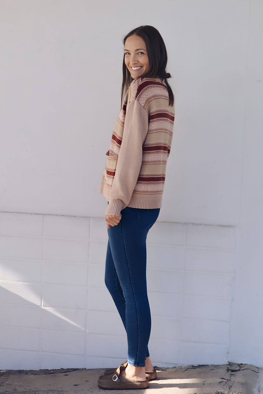 Oat Fairisle Button Down Cardigan