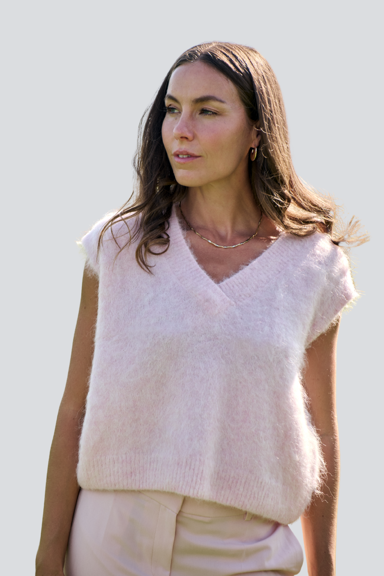 Blush Pink Brushed Vest