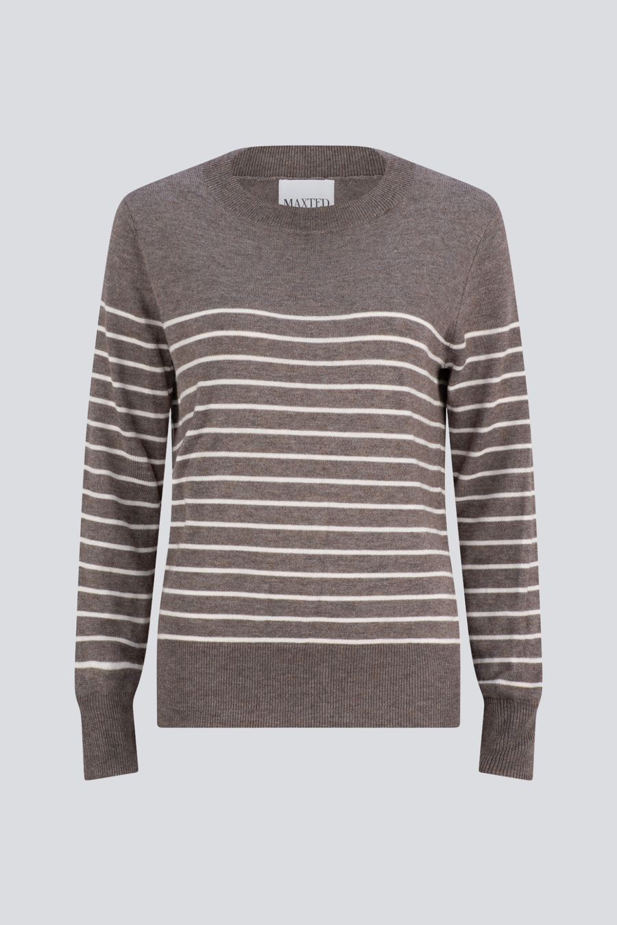 Toast/Oatmeal Stripe Fine Knit Pullover
