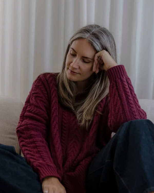 Plum Soft Touch Cable Pullover