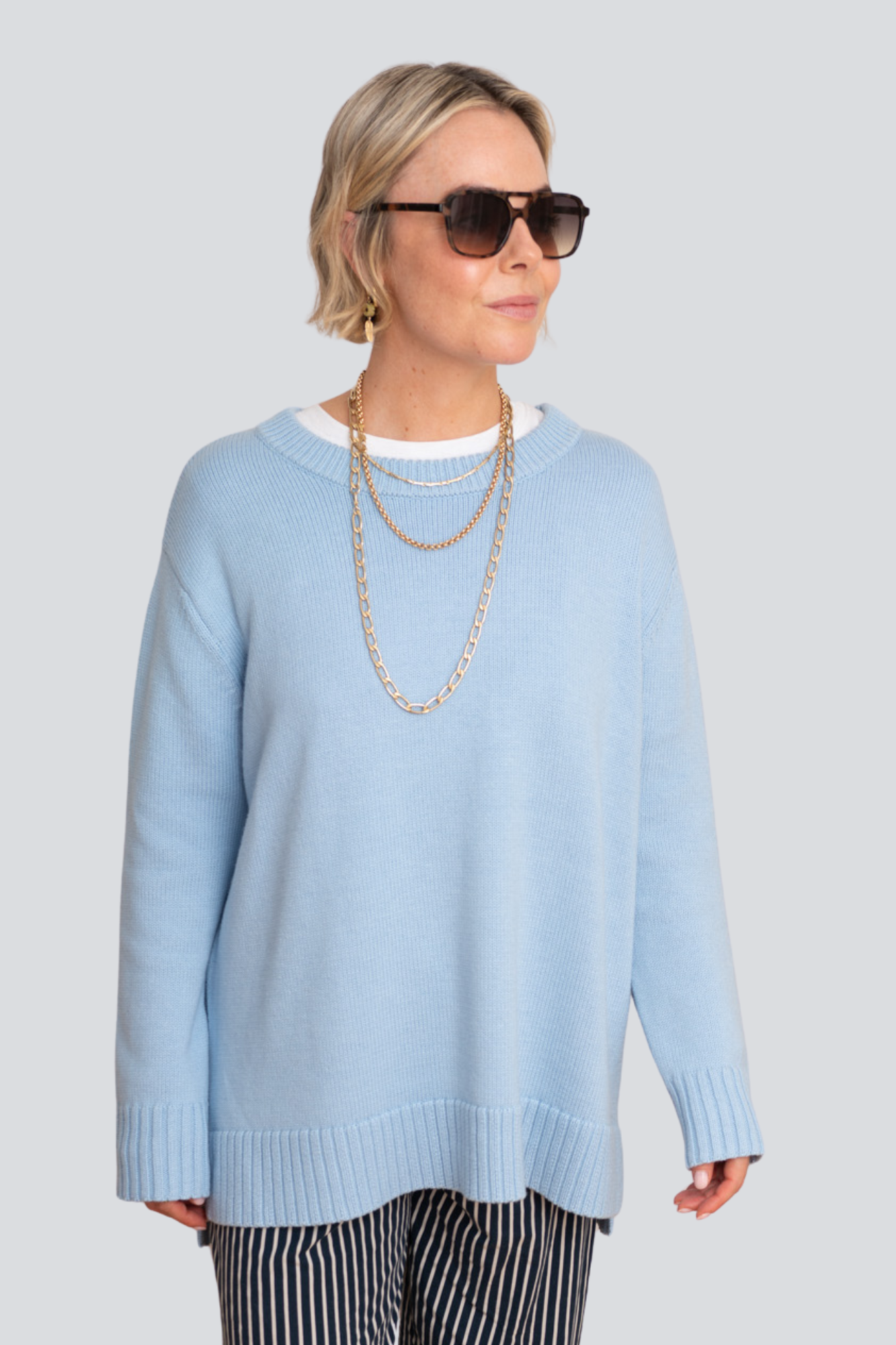 Pale Blue Willow Pullover