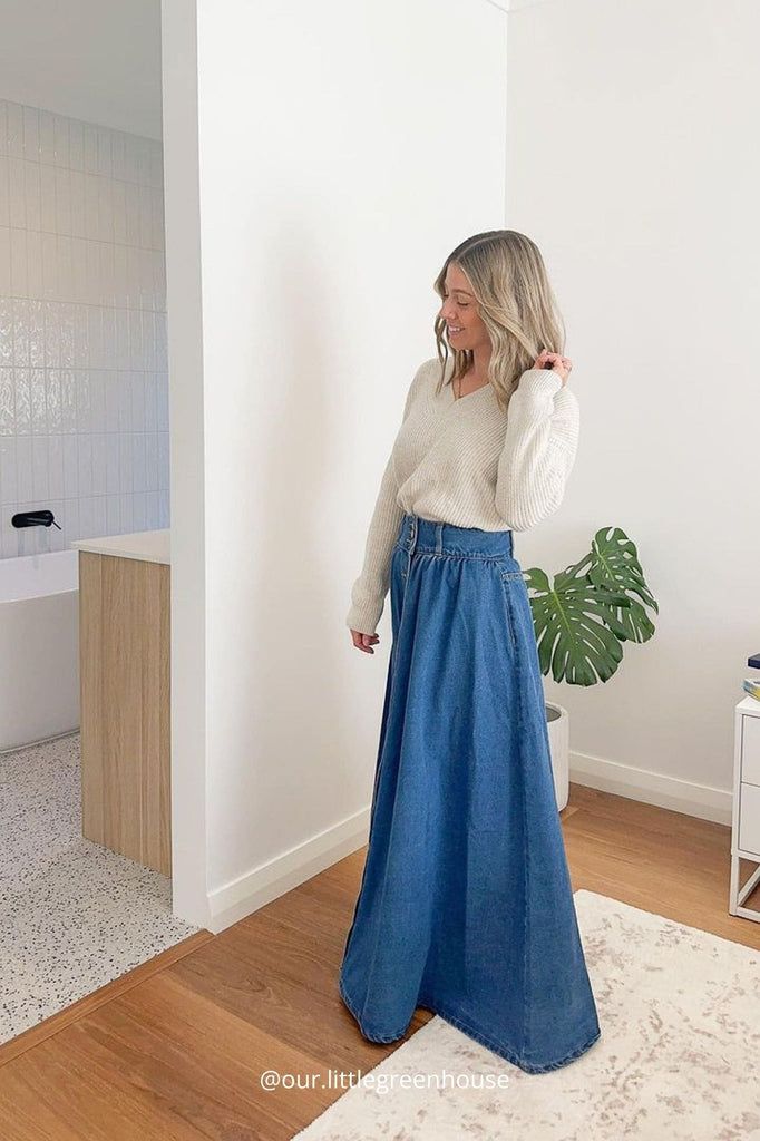 Pebble Twist V-neck Ribbed Pullover