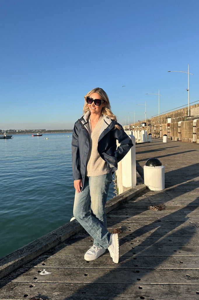 Bright Navy Raincoat