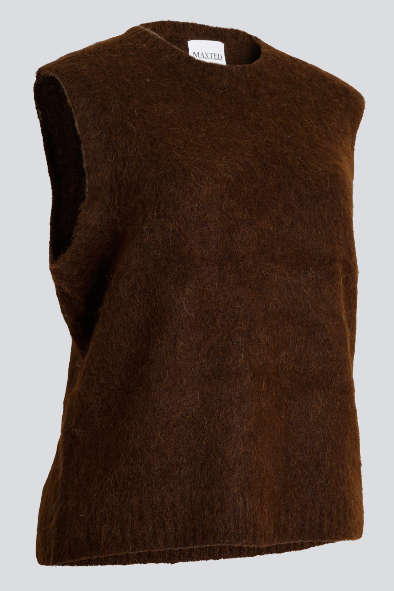 Chocolate Brushed Crew Vest