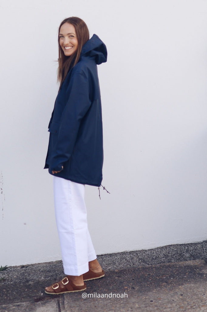 Bright Navy Raincoat