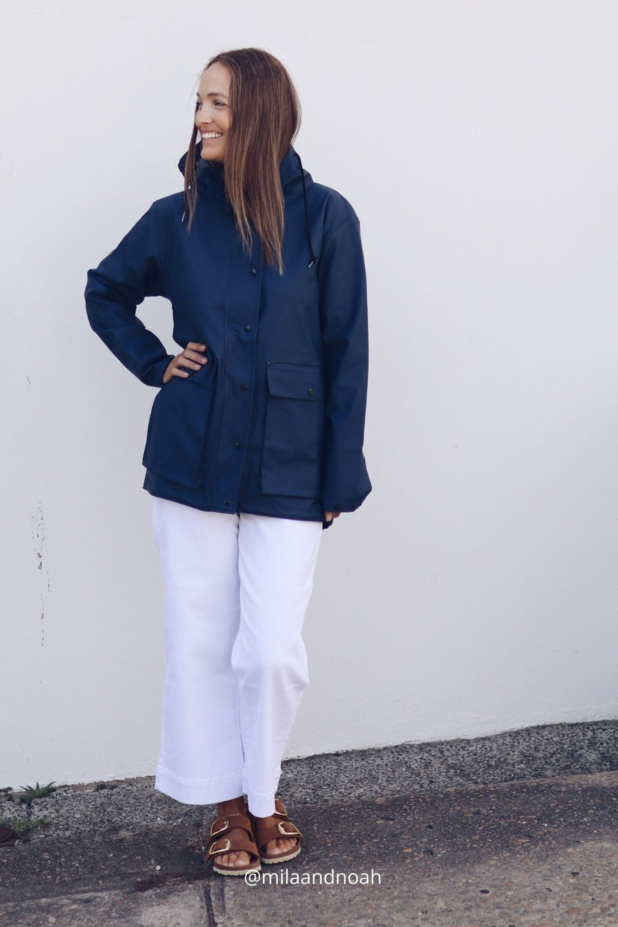 Bright Navy Raincoat