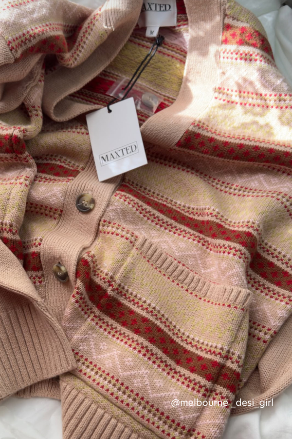 Oat Fairisle Button Down Cardigan