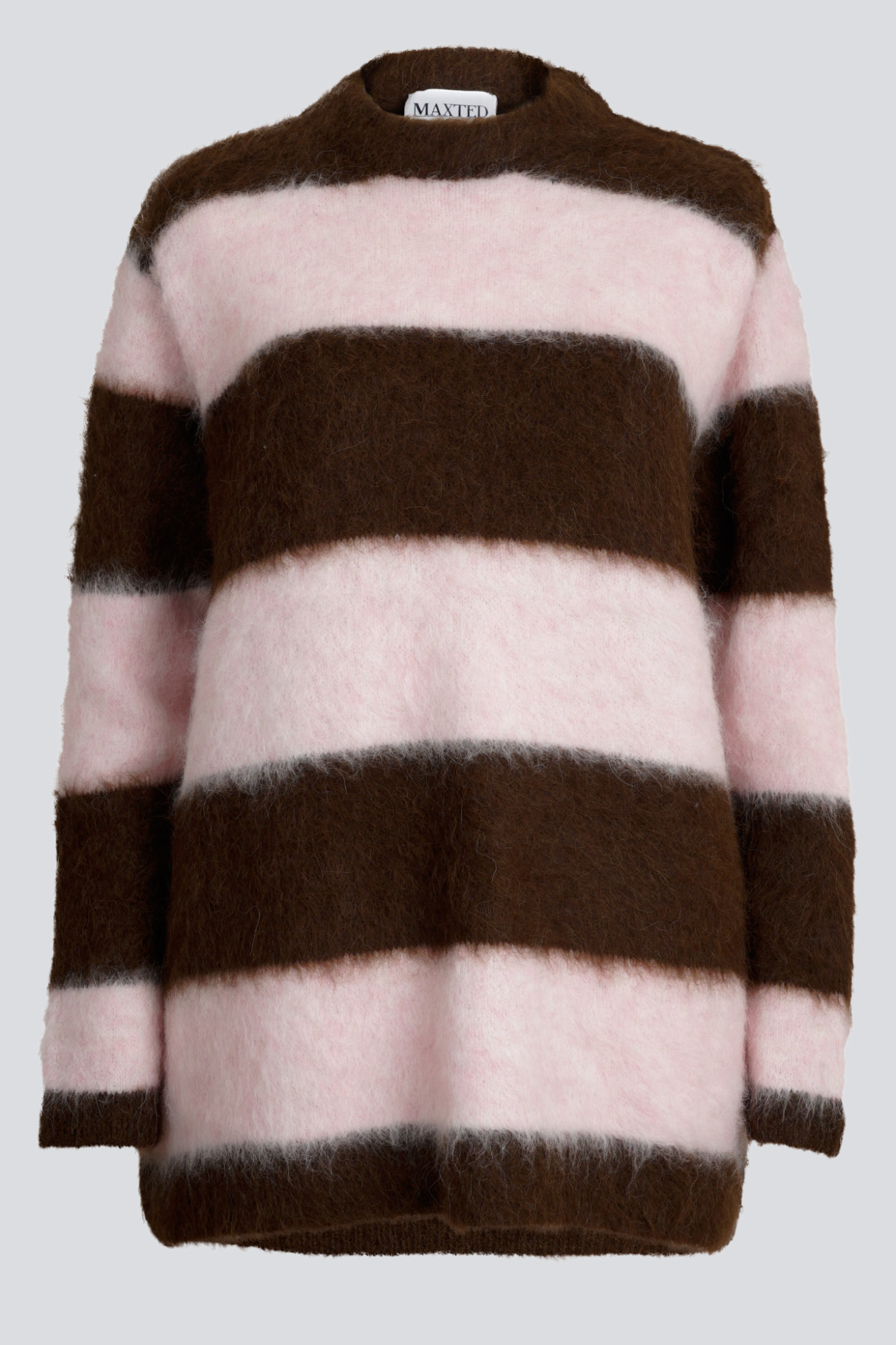 Chocolate/Pink Brushed Oversized pullover