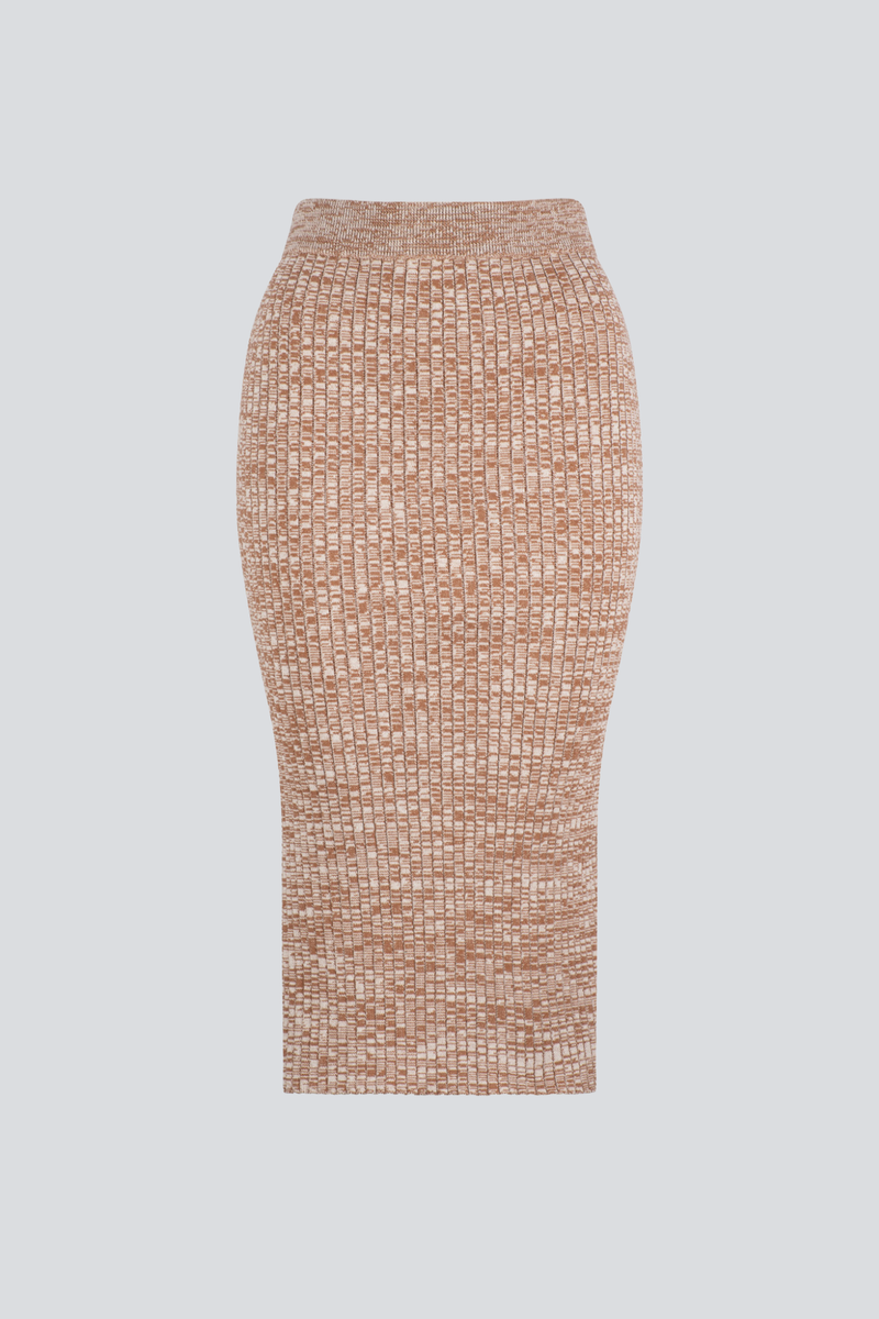 Camel/Ivory Knit Skirt
