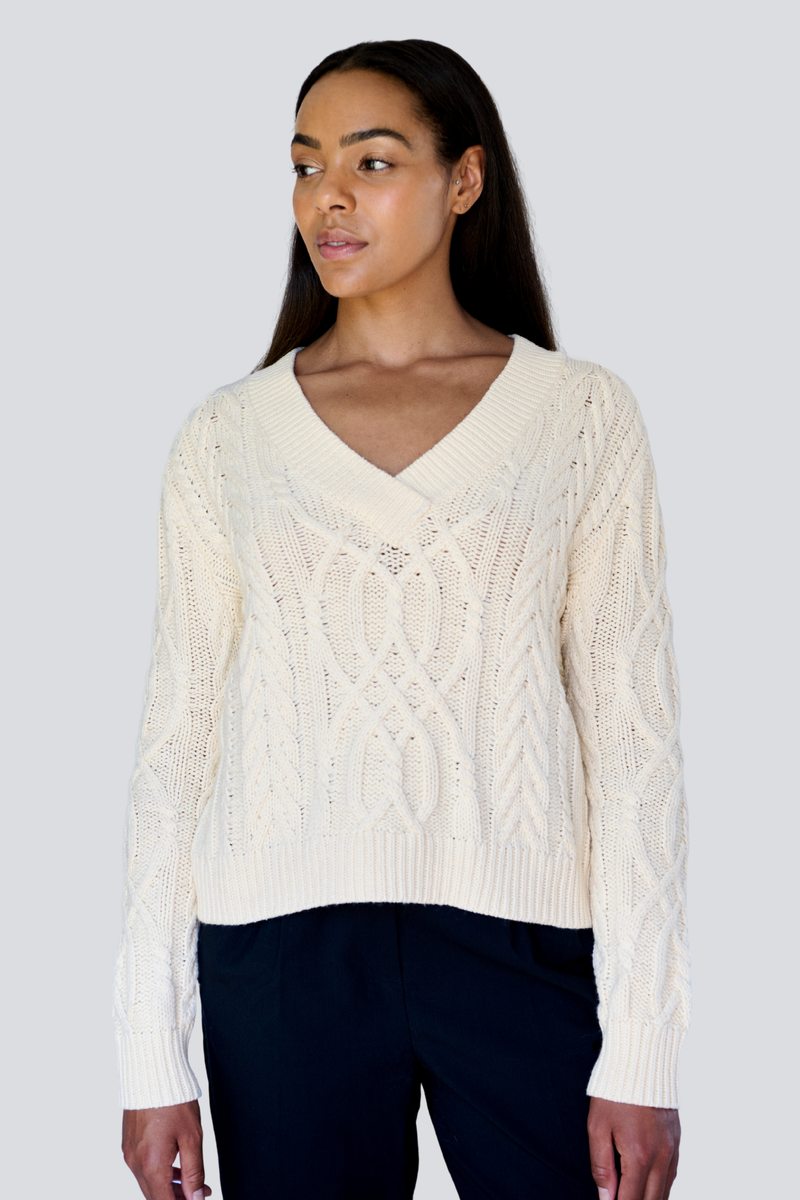 Ivory V- Neck Cable