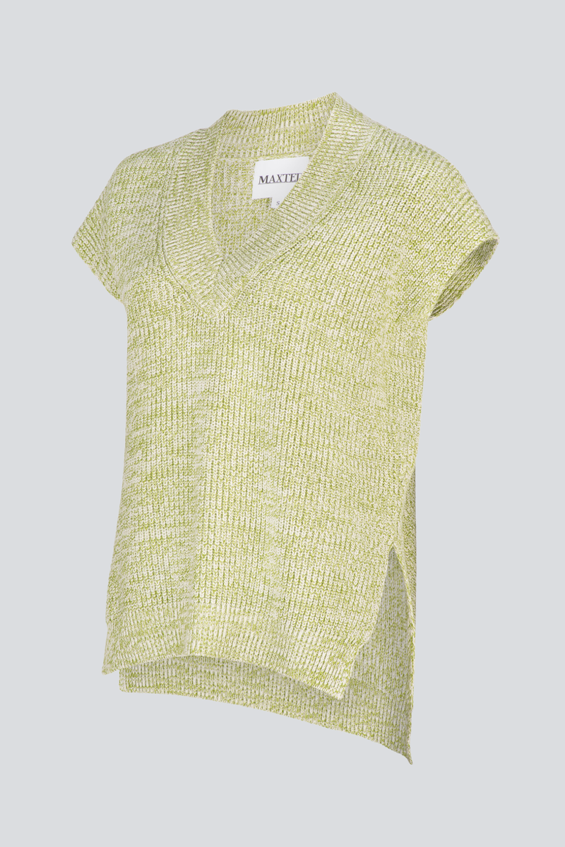 Green Twist Rib Knitted Vest