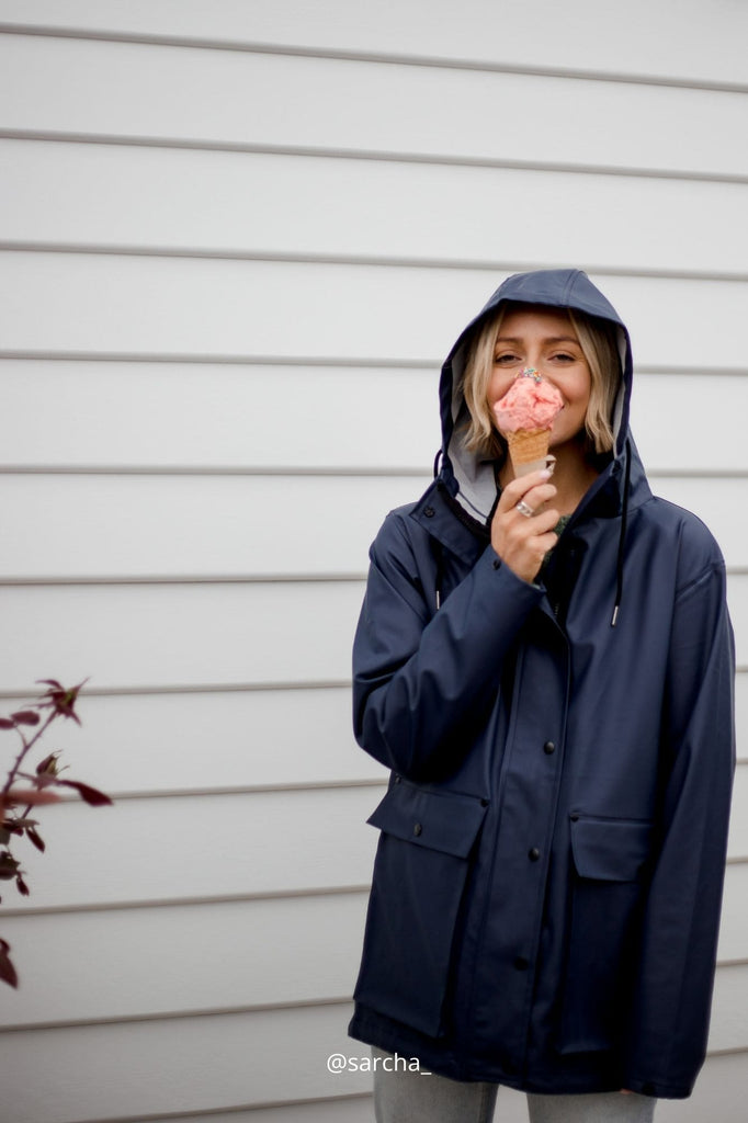 Bright Navy Raincoat