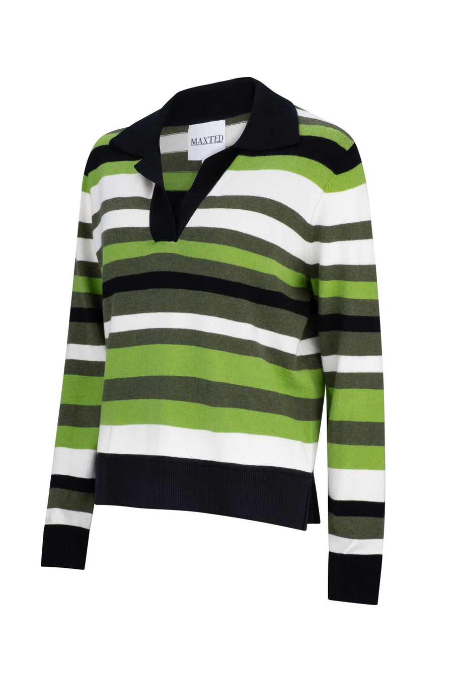 Green Stripe Knitted Rugby Shirt