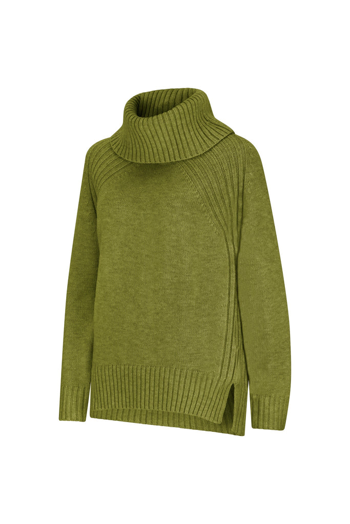 Pistachio Merino Roll Neck
