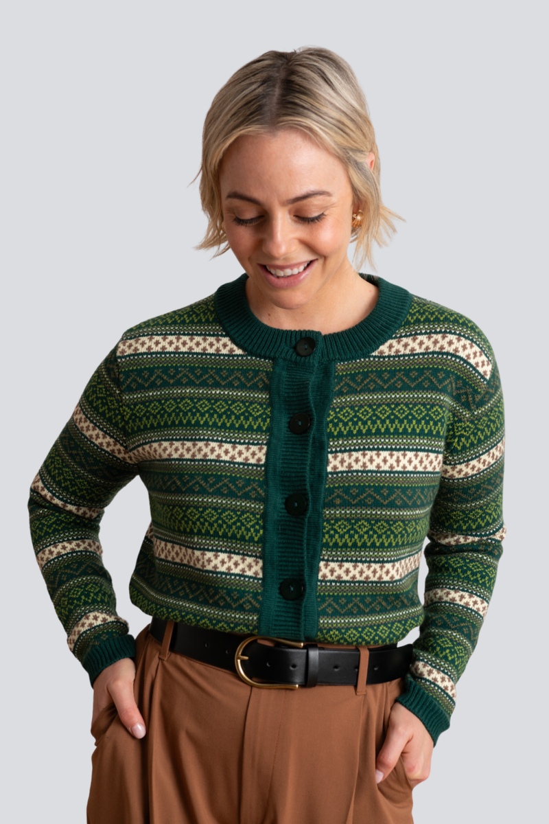 Green Fairisle Ruby Cardigan