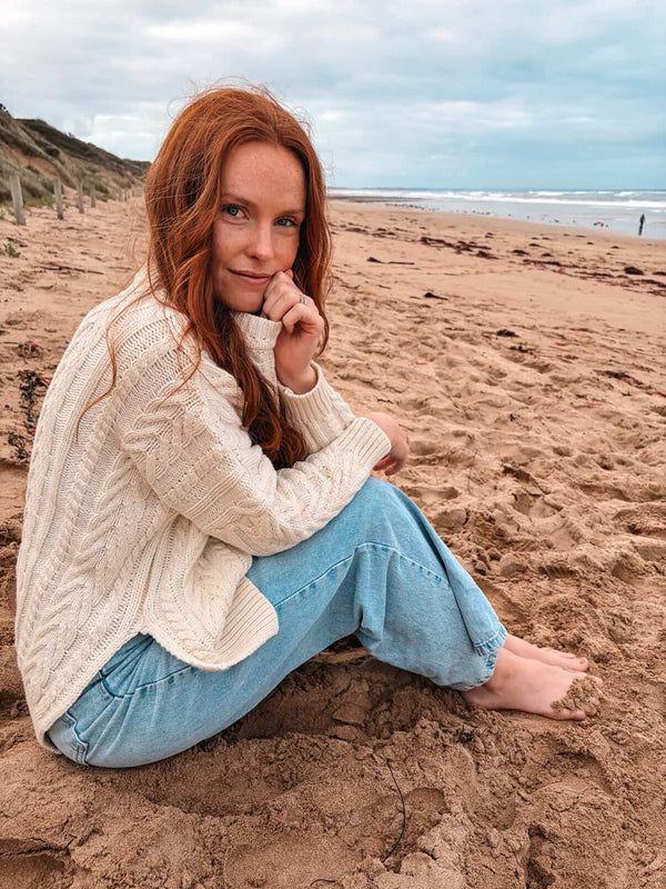 Ivory Soft Touch Cable Pullover