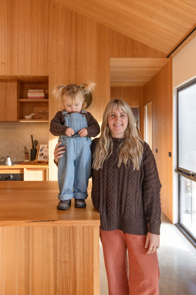 Chocolate Mini Cable Pullover