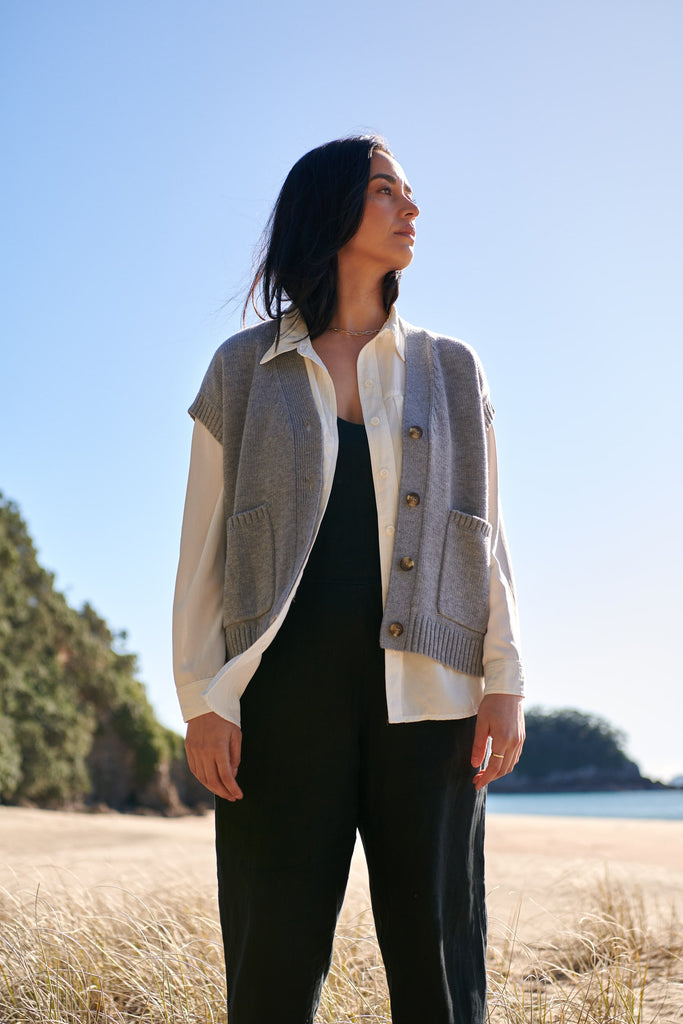 Merino Slate Grey Jenni Vest
