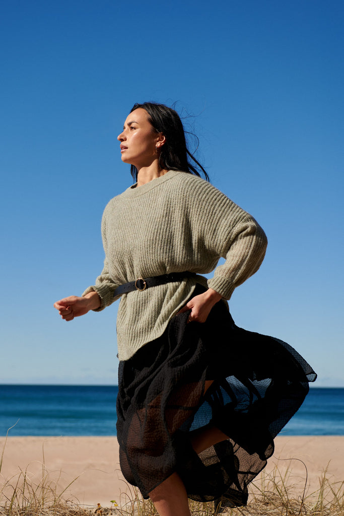 Dusty Sage Twist Tommy Pullover