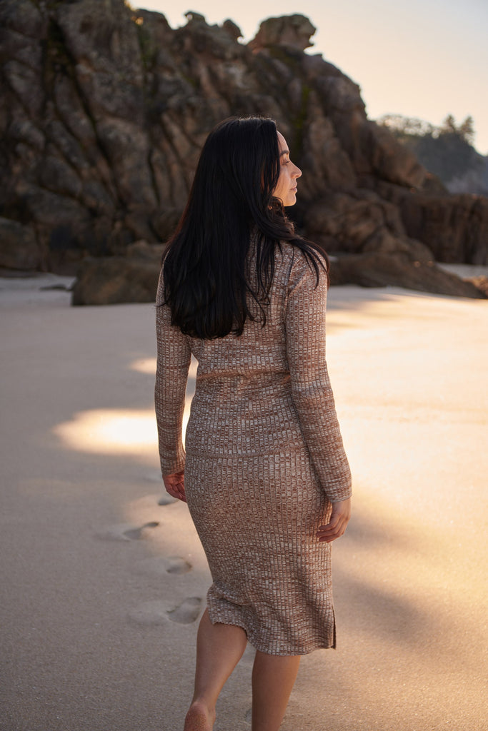 Camel/Ivory Knit Skirt