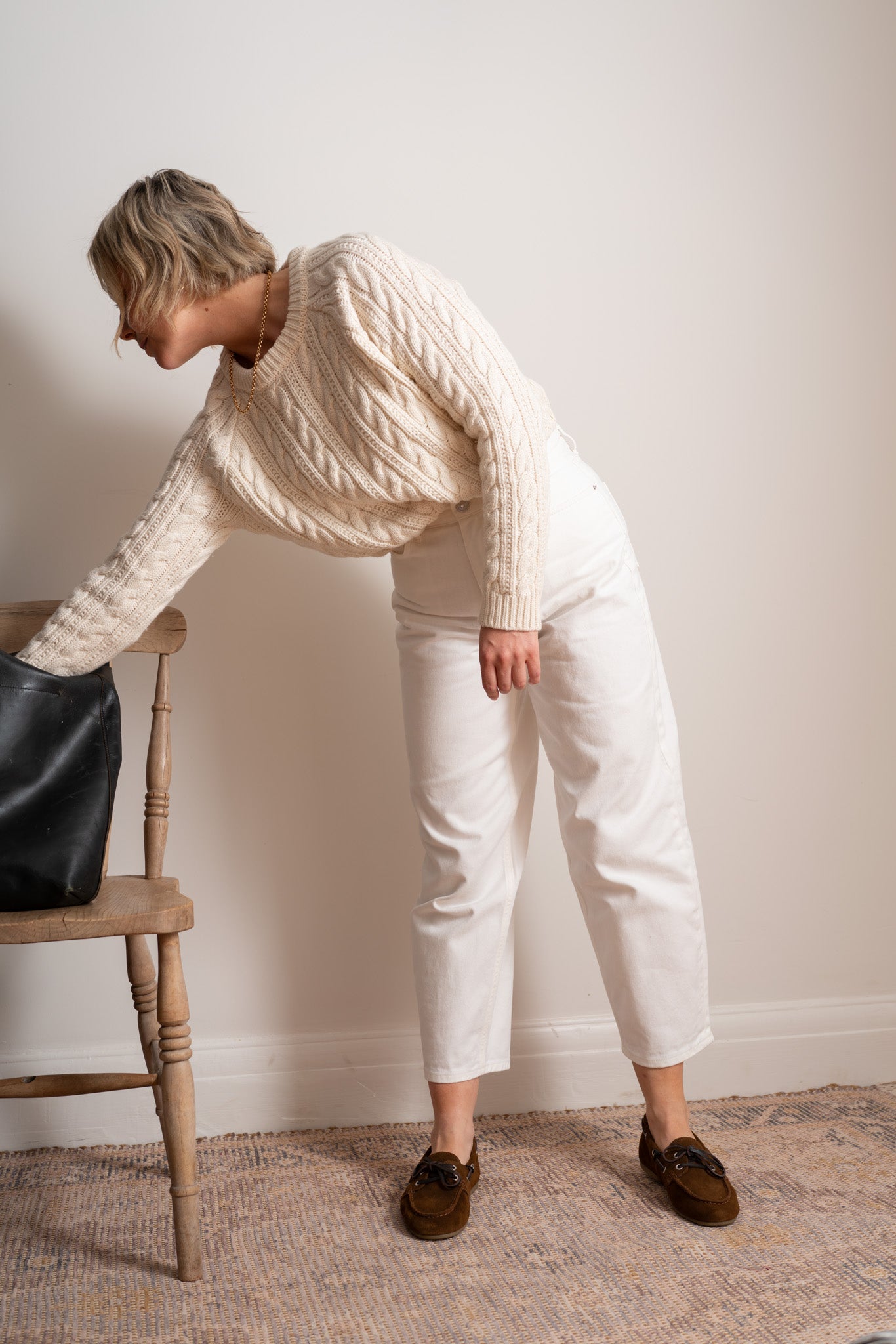 Ivory Chloe Cable Pullover