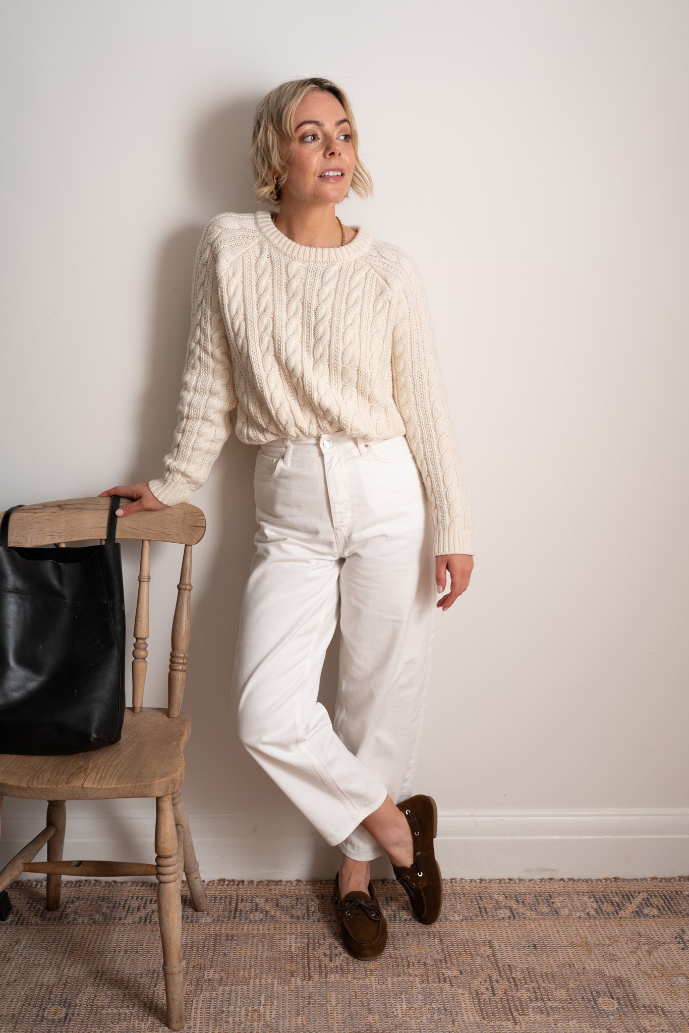 Ivory Chloe Cable Pullover