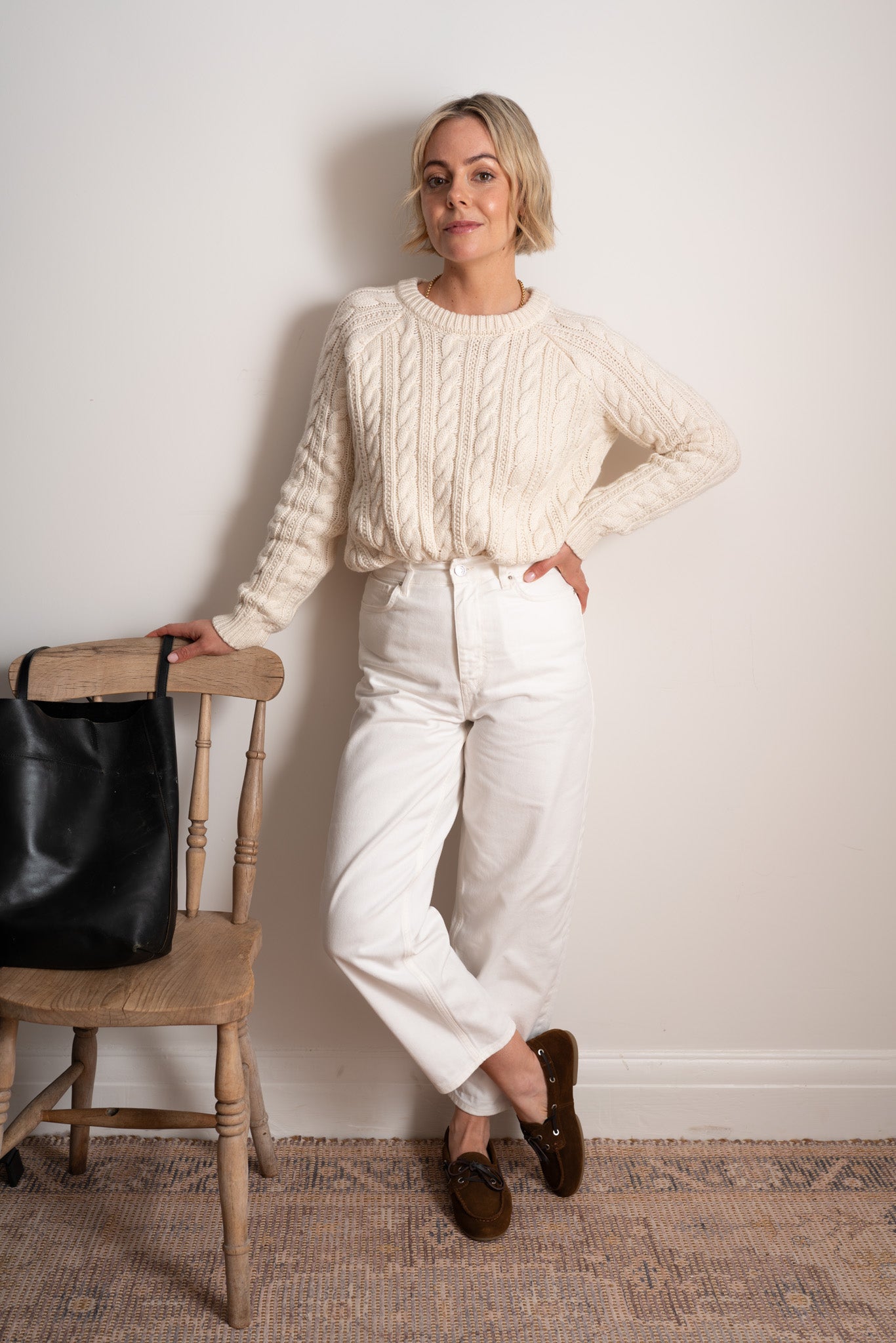 Ivory Chloe Cable Pullover