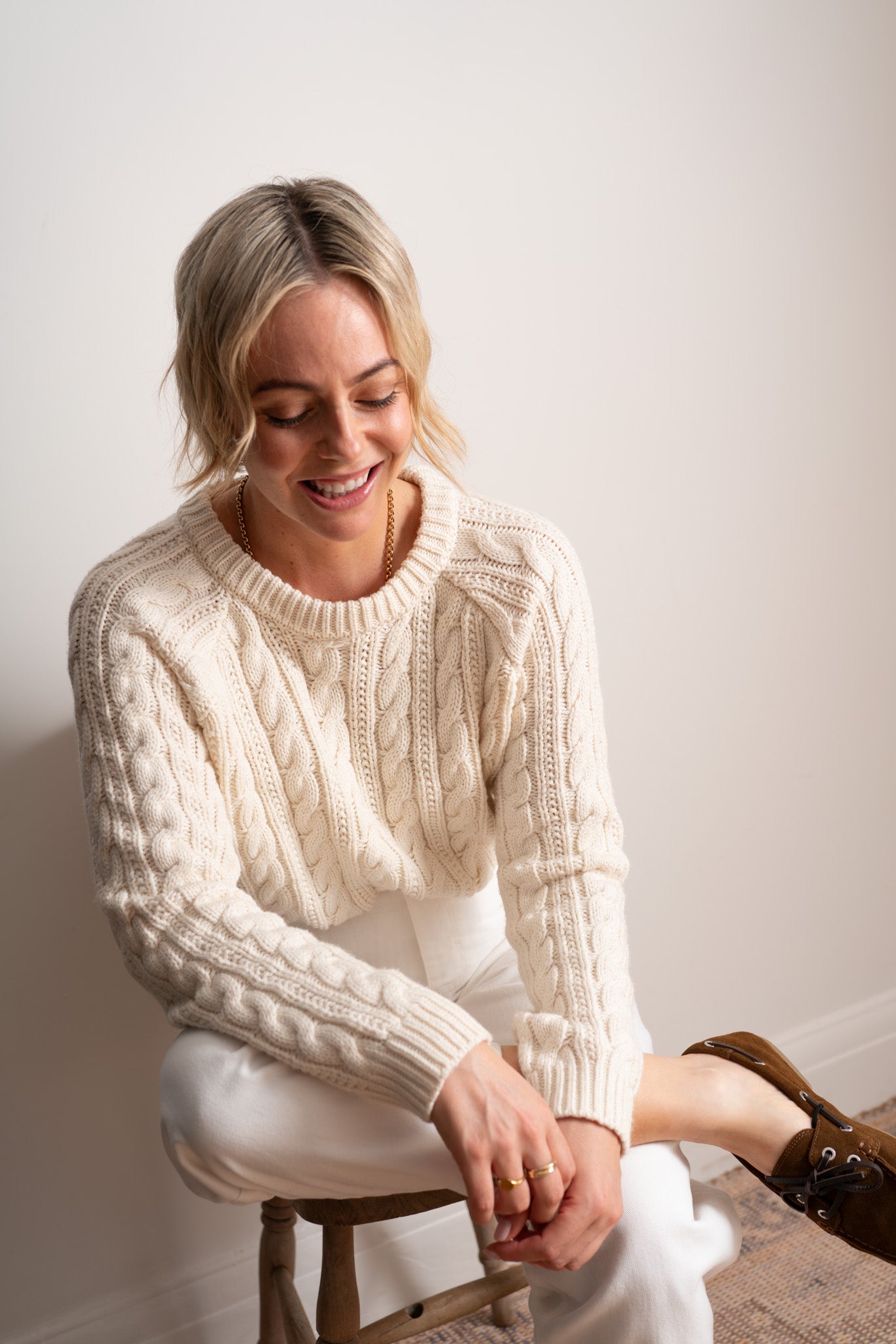 Ivory Chloe Cable Pullover