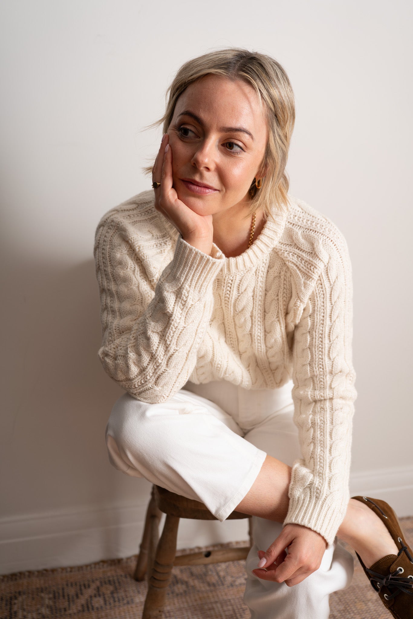 Ivory Chloe Cable Pullover