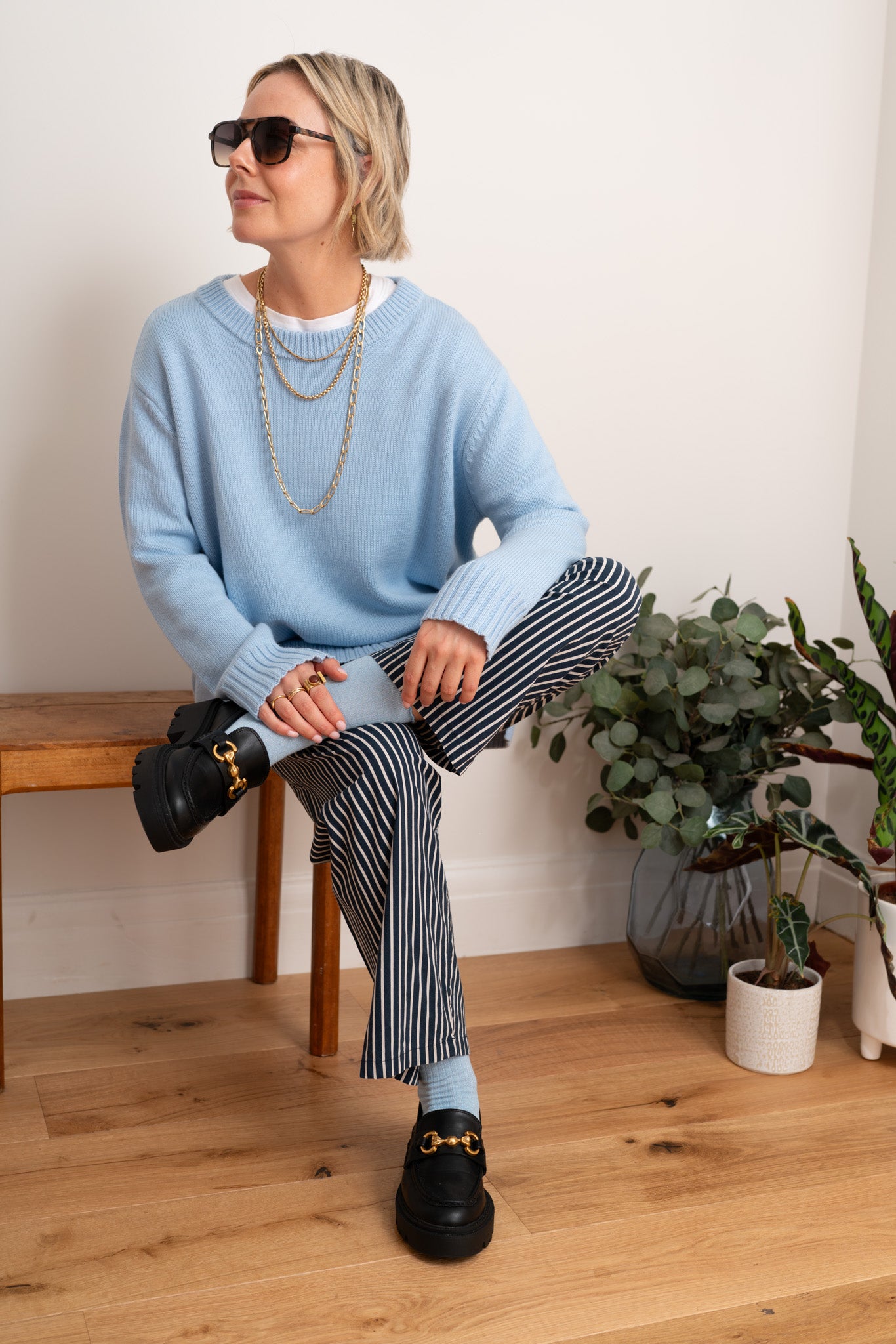 Pale Blue Willow Pullover