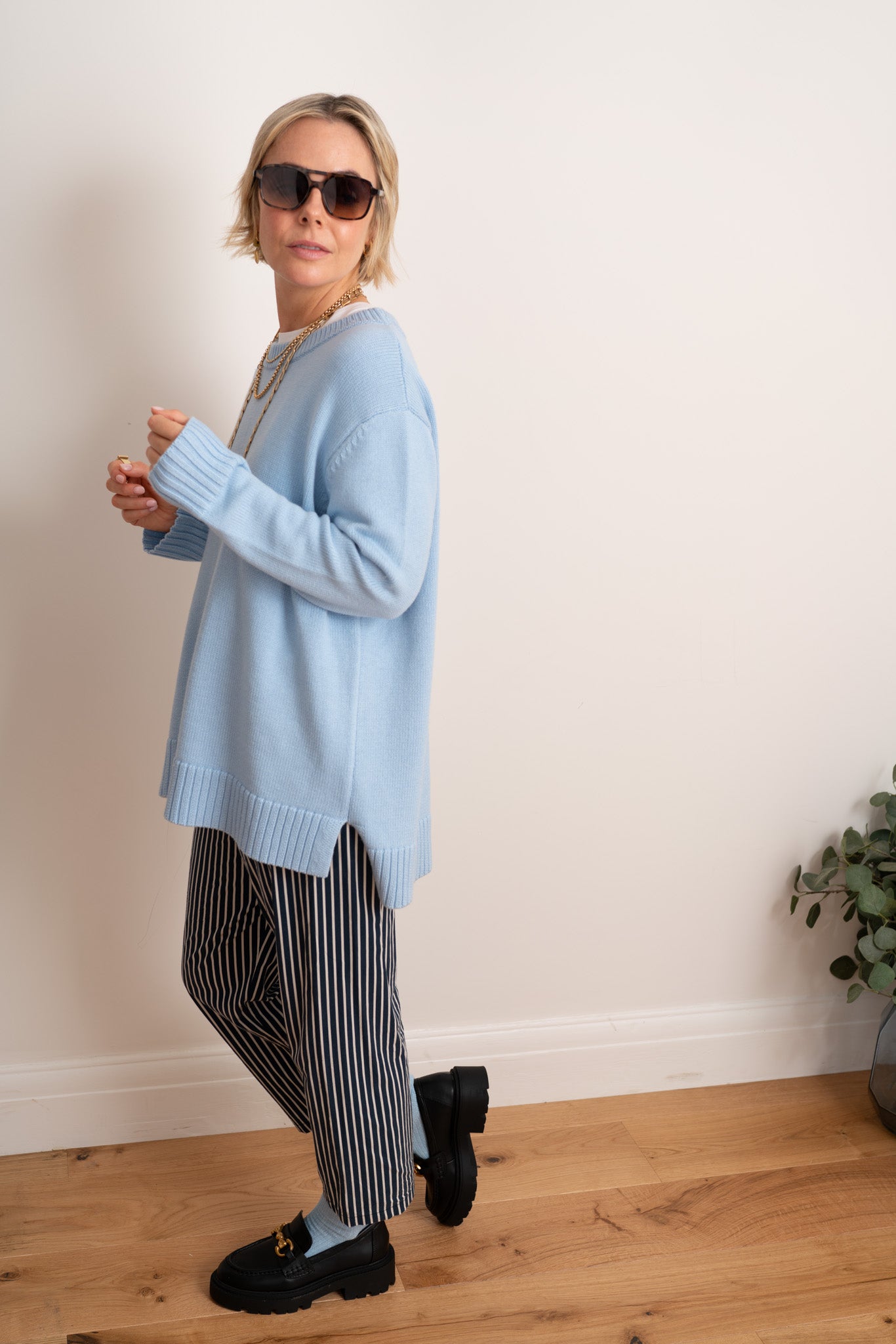 Pale Blue Willow Pullover