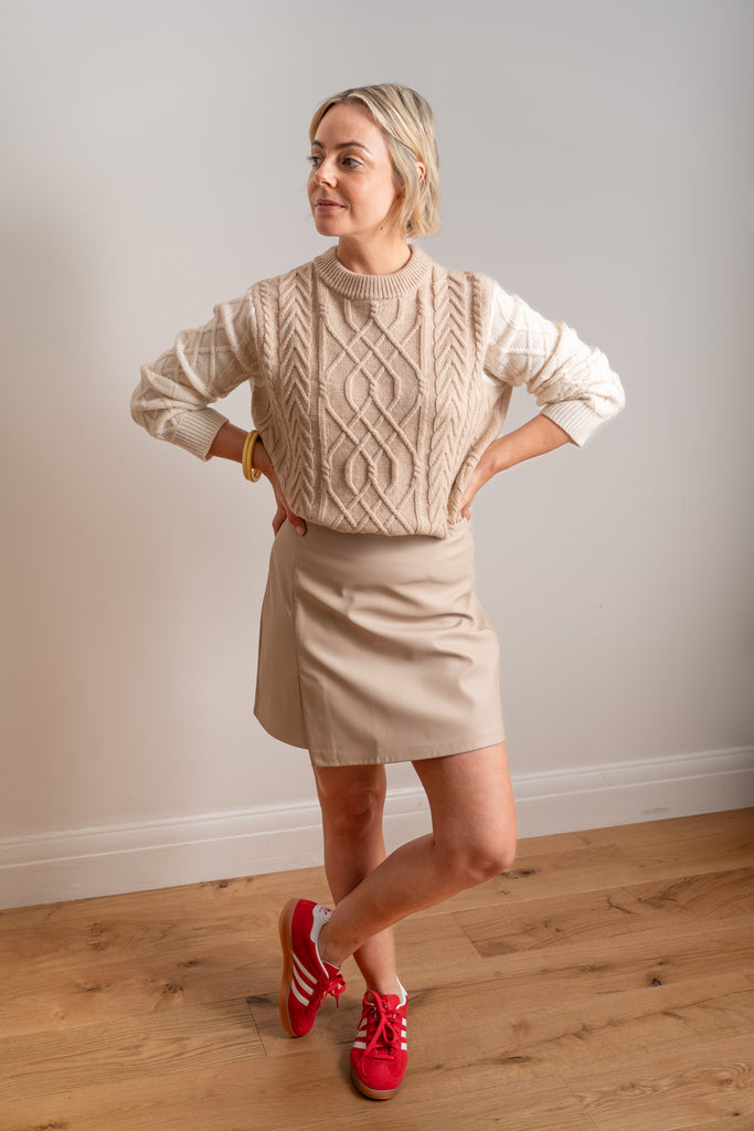 Pale Oat/Ivory Merino Autumn Pullover