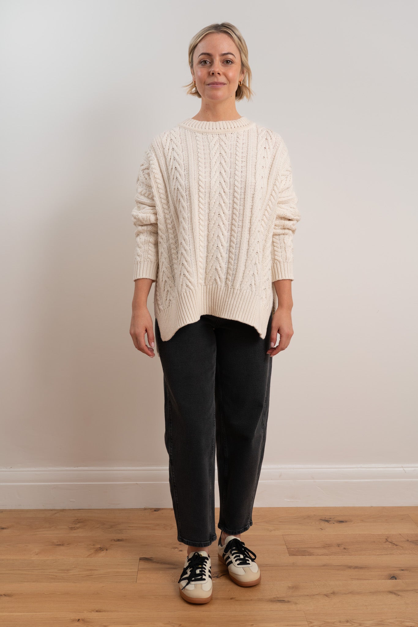 Ivory Soft Touch Cable Pullover