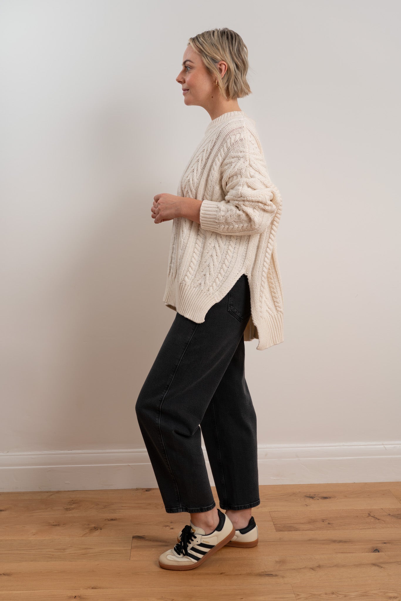 Ivory Soft Touch Cable Pullover