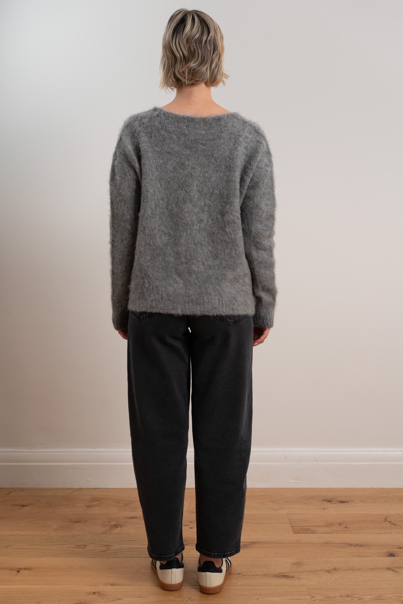 Charcoal Bow Cardigan