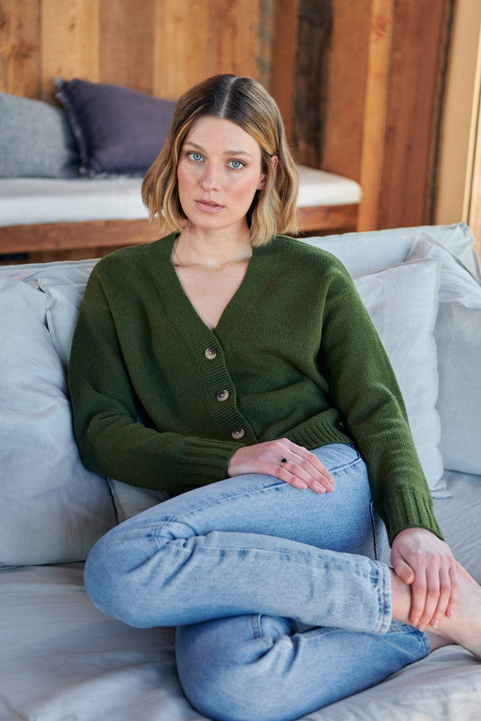 Spring 2024 green cardigan